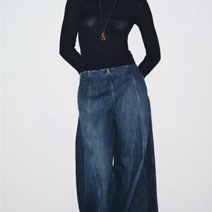 Zara: ZARA : ZW COLLECTION High-Waisted Balloon Jeans: size 12 9863/250/400
